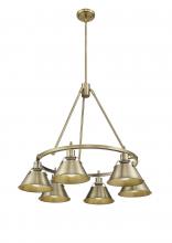  3306-6 AB-AB - Orwell AB 6 Light Chandelier in Aged Brass with Aged Brass shades